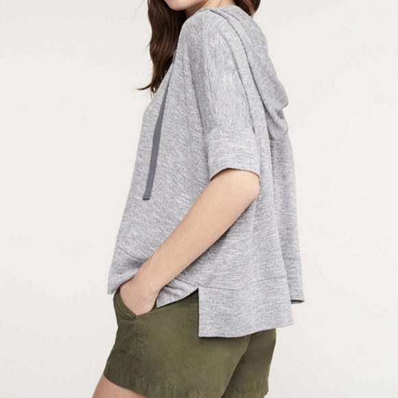 Lou & Grey Lightweight Brushmarl Short Sleeve Black Hoodie xs - Picture 4 of 6